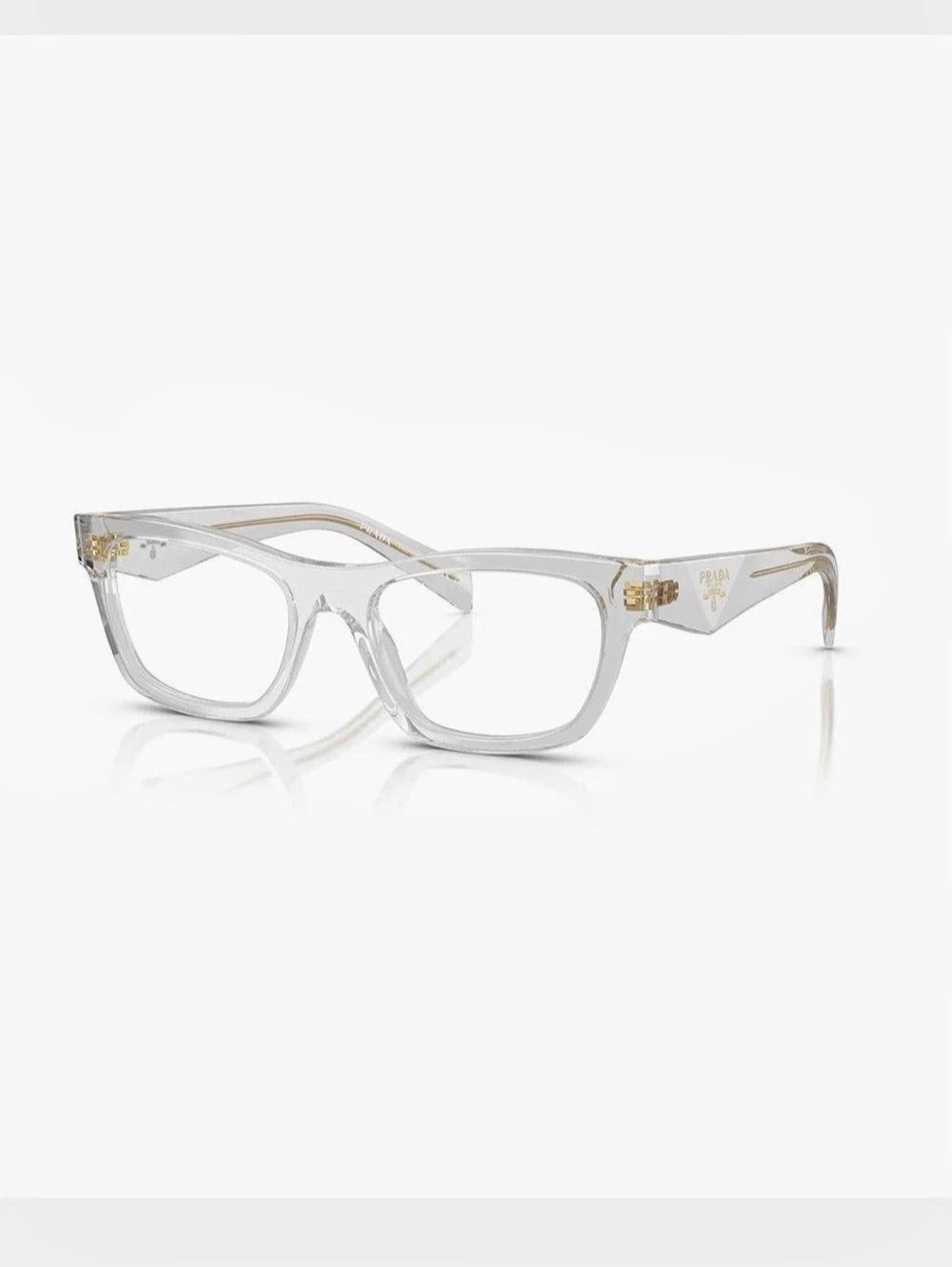 Prada VP RB01 Clear Gold Frame Glasses New